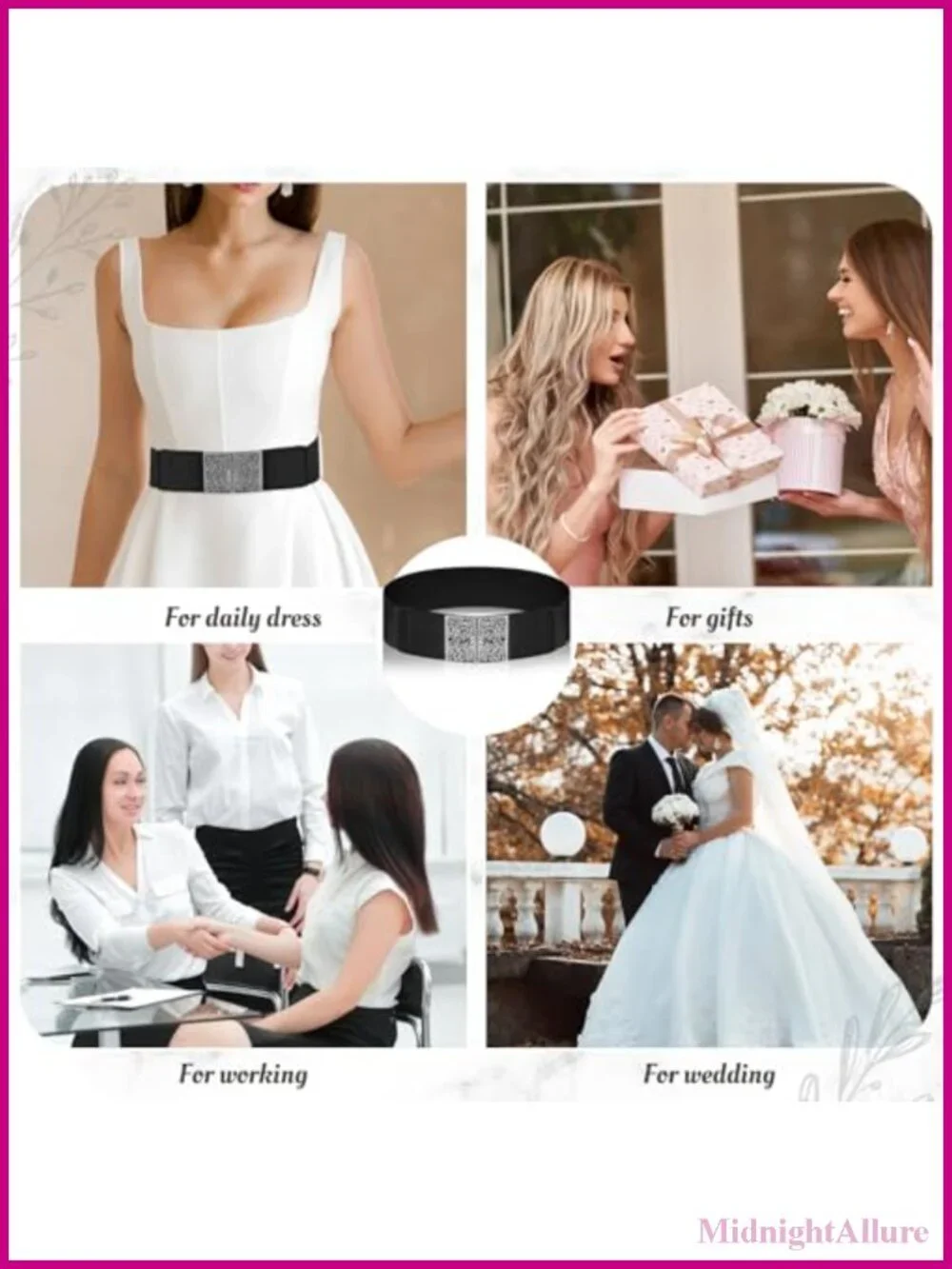 Women's Adjustable Elastic Belt Wide Stretchy Waist Belt for Pants